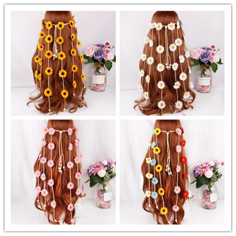 Headdress garland sun flower hair band flower daisy headband bohemian hair ring hair accessories Headdress garland sun flower hair band flower daisy headband bohemian hair ring hair accessories